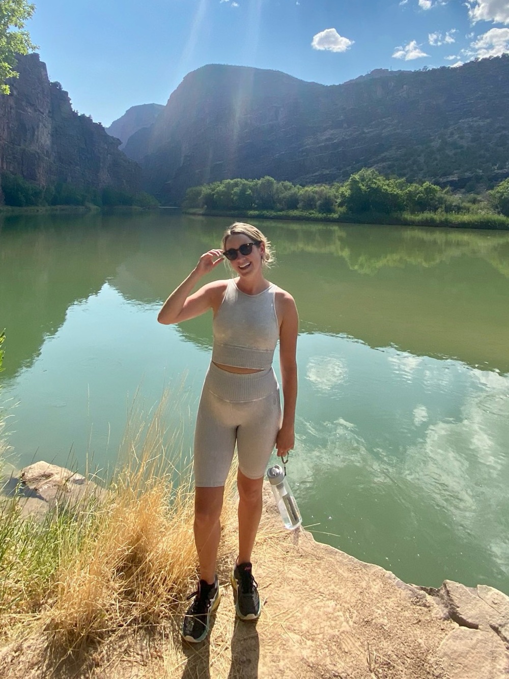 FP Movement by Free People Light Gray Shorts & Matching Top (Sold as Set)